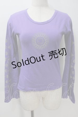 画像: GOTH / プリント長袖カットソー  パープル S-25-10-29-023-GO-TS-HR-ZS
