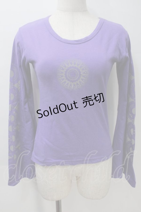 画像1: GOTH / プリント長袖カットソー  パープル S-25-10-29-023-GO-TS-HR-ZS (1)