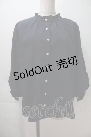 画像: axes femme / ボリュームスリーブブラウス  紺 S-25-10-29-025-AX-BL-AS-ZS