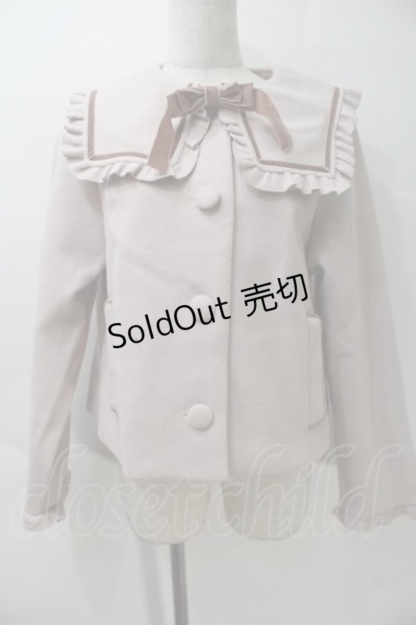 画像1: m petit by misako / セーラー襟ショートコート M ピンク S-25-10-29-027-LO-CO-AS-ZS (1)