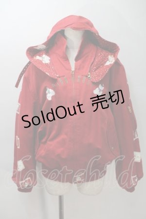 画像: PINK HOUSE / テディ刺繍ブルゾン  赤 S-25-10-29-028-LO-JA-AS-ZS