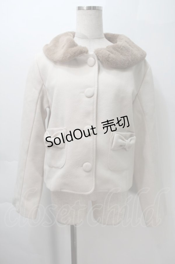 画像1: m petit by misako / ファー襟ショートコート M ベージュ S-25-10-29-030-LO-CO-AS-ZS (1)