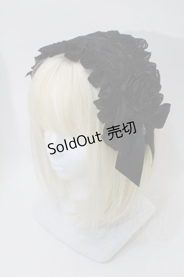 画像1: Hoshibako Works / ローズ・レディヘッドドレス  黒 S-25-10-29-004-LO-AC-HR-ZS (1)