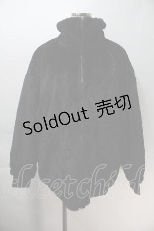 画像: NieR Clothing / ロゴファーブルゾン  黒ｘ白 S-25-10-29-034-PU-CO-HR-ZS