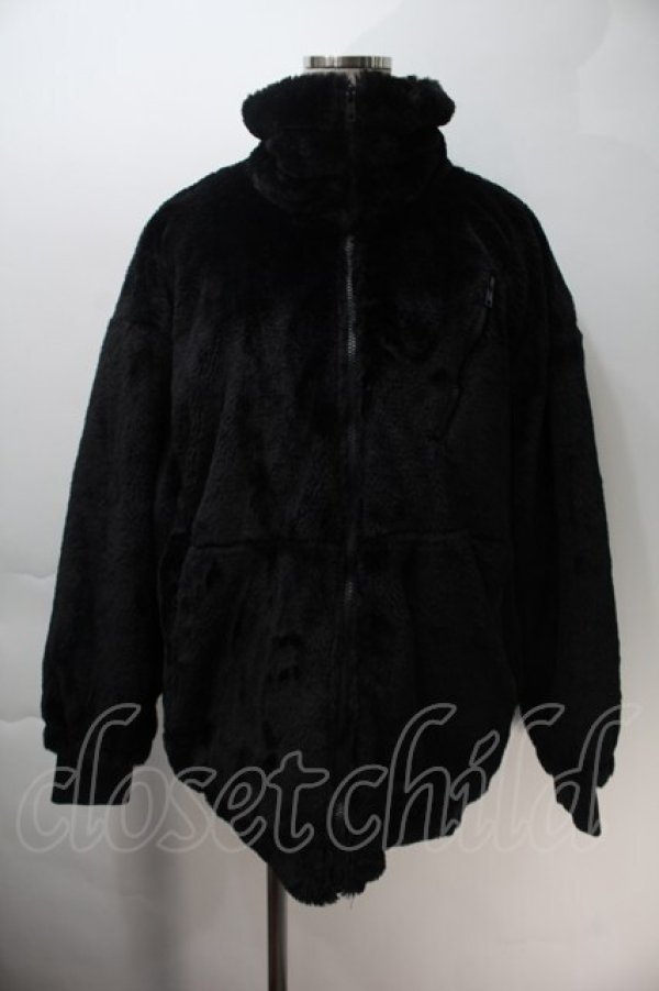 画像1: NieR Clothing / ロゴファーブルゾン  黒ｘ白 S-25-10-29-034-PU-CO-HR-ZS (1)