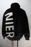 画像2: NieR Clothing / ロゴファーブルゾン  黒ｘ白 S-25-10-29-034-PU-CO-HR-ZS (2)