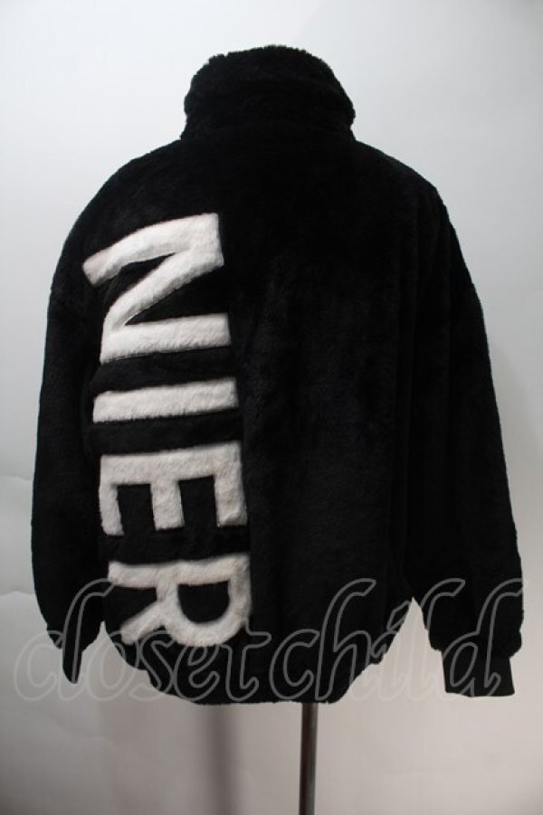画像2: NieR Clothing / ロゴファーブルゾン  黒ｘ白 S-25-10-29-034-PU-CO-HR-ZS (2)