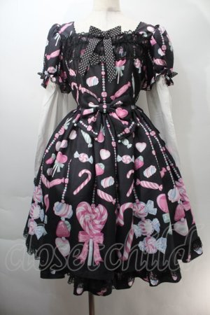 画像: Angelic Pretty / Candy Ornamentワンピース  黒 S-25-10-29-042-AP-OP-AS-ZS