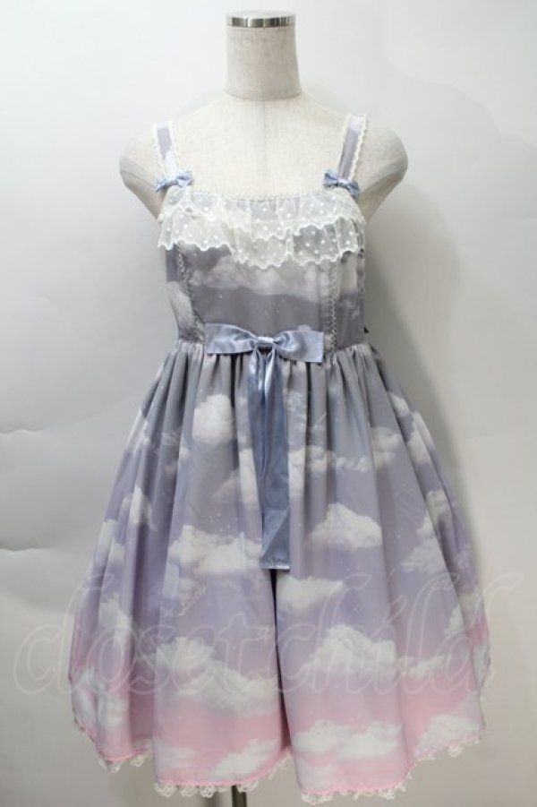 画像1: Angelic Pretty / Misty Sky Brilliant ColorジャンパースカートSet  Melancholic Moon(グレー×ピンク) S-25-10-30-037-AP-OP-AS-ZS (1)