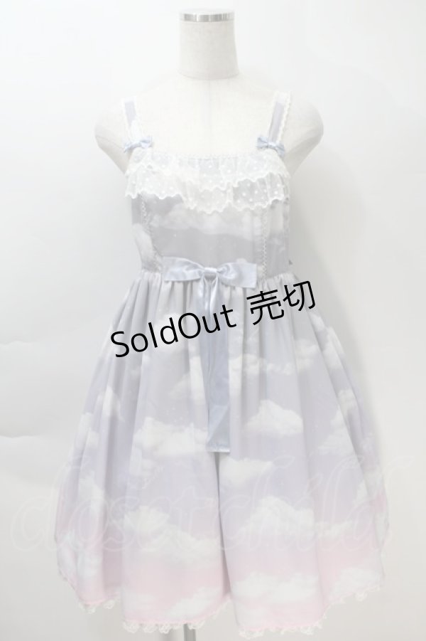 画像1: Angelic Pretty / Misty Sky Brilliant ColorジャンパースカートSet  Melancholic Moon(グレー×ピンク) S-25-10-30-037-AP-OP-AS-ZS (1)