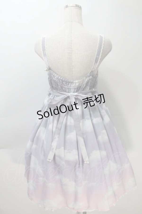 画像2: Angelic Pretty / Misty Sky Brilliant ColorジャンパースカートSet  Melancholic Moon(グレー×ピンク) S-25-10-30-037-AP-OP-AS-ZS (2)