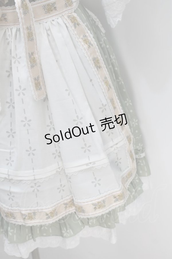 画像4: Beaver Duke / Alpine Maiden Vintageワンピース  オフｘグリーン S-25-10-30-038-LO-OP-HR-ZS (4)