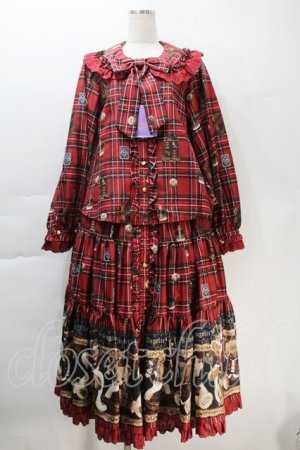 画像: Angelic Pretty / British Bearブラウス＆ティアードスカート  赤 S-25-10-30-042-AP-OP-AS-ZS