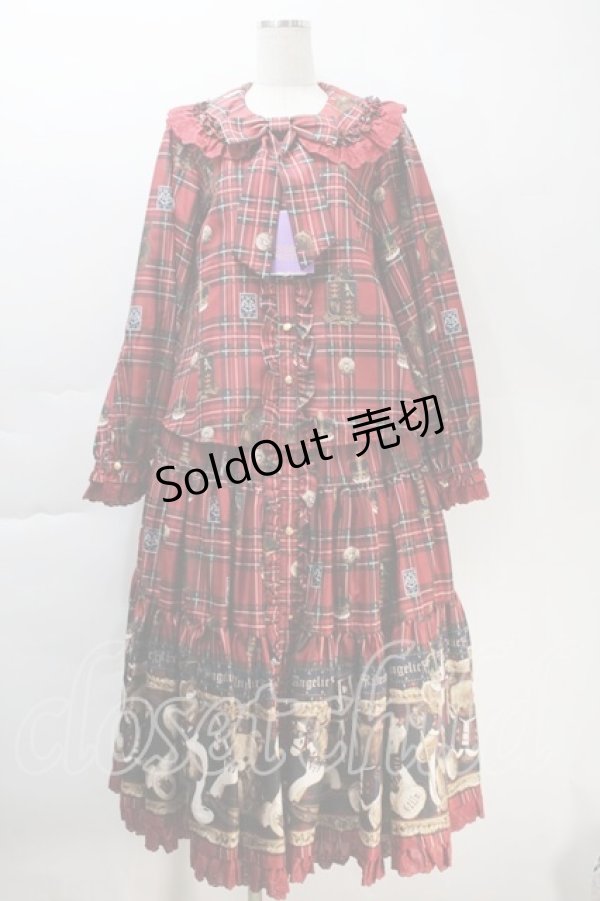 画像1: Angelic Pretty / British Bearブラウス＆ティアードスカート  赤 S-25-10-30-042-AP-OP-AS-ZS (1)