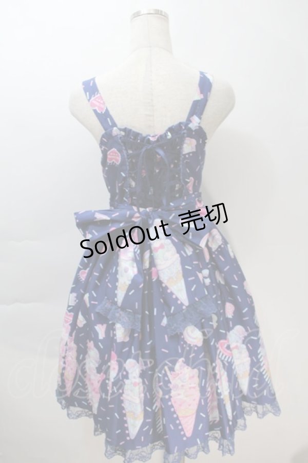 画像2: Angelic Pretty / Decoration Ice Creamジャンパースカート  紺 S-25-10-30-043-AP-OP-AS-ZS (2)