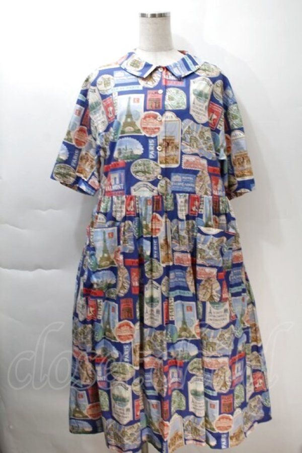 画像1: Jane Marple / Memories of Parisコレットドレス  ブルー S-25-10-30-046-JM-OP-AS-ZS (1)