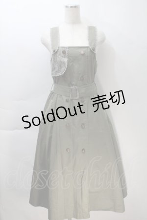 画像: axes femme / ベルト付きミリタリージャンパースカート  カーキ S-25-10-30-048-AX-OP-HR-ZS