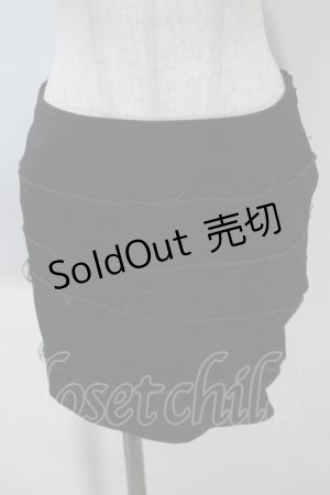 画像: alice auaa / カットデニムミニスカート 1 黒 S-25-10-30-052-AA-SK-HR-ZS