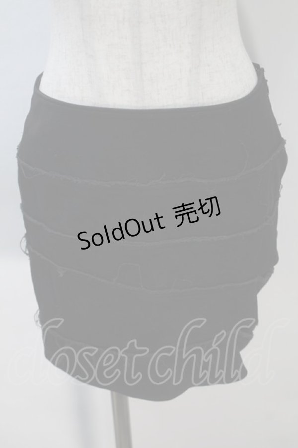 画像1: alice auaa / カットデニムミニスカート 1 黒 S-25-10-30-052-AA-SK-HR-ZS (1)