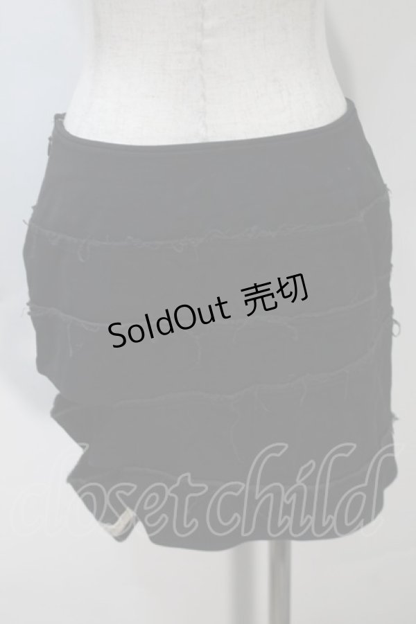 画像2: alice auaa / カットデニムミニスカート 1 黒 S-25-10-30-052-AA-SK-HR-ZS (2)