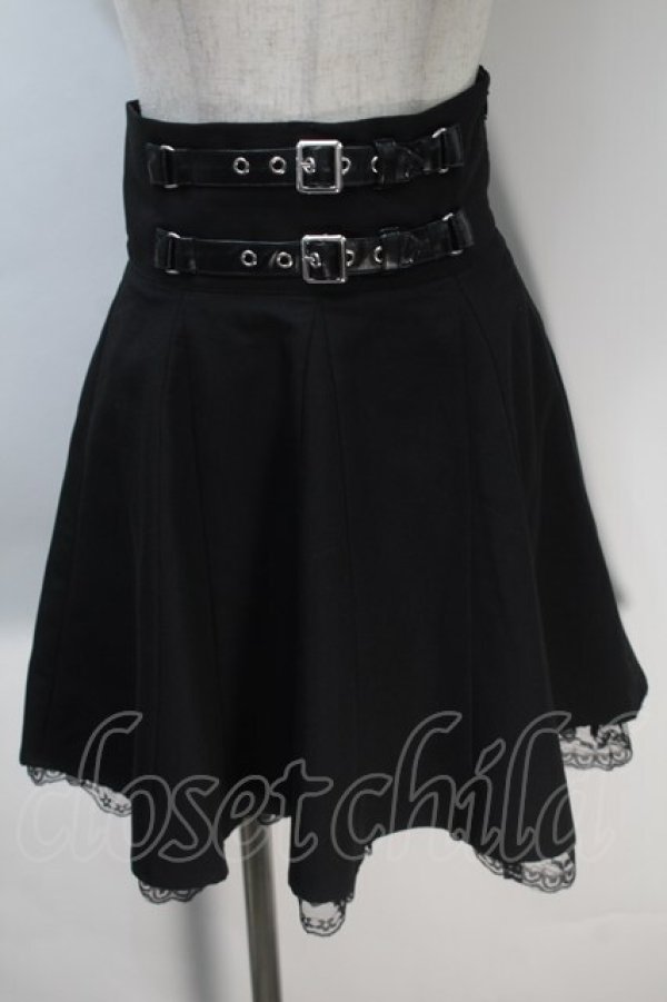 画像1: Ank Rouge / ベルトデザインスカート  黒 S-25-10-30-054-CA-SK-AS-ZS (1)