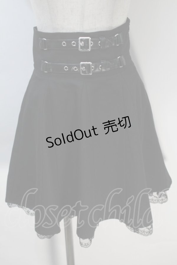 画像1: Ank Rouge / ベルトデザインスカート  黒 S-25-10-30-054-CA-SK-AS-ZS (1)