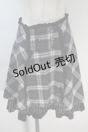 画像: PEACE NOW / チェックスカート  黒 S-25-10-30-055-PU-SK-HR-ZS