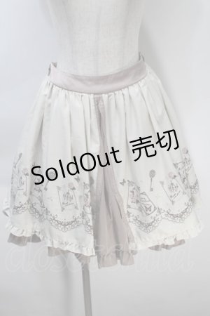 画像: axes femme / カード刺繍スカート  キナリｘベージュ S-25-10-30-058-AX-SK-HR-ZS