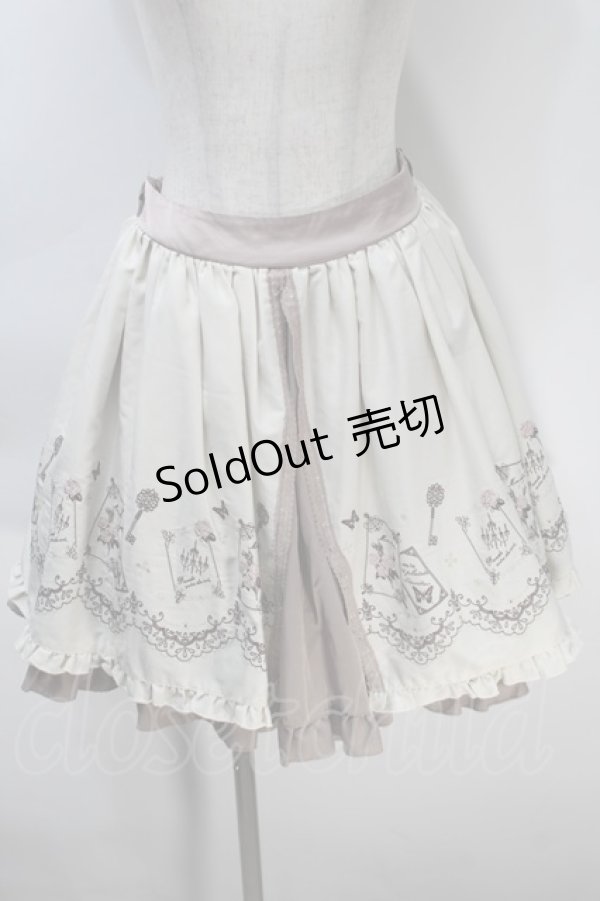 画像1: axes femme / カード刺繍スカート  キナリｘベージュ S-25-10-30-058-AX-SK-HR-ZS (1)