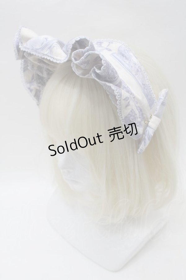 画像1: Victorian maiden / Lazy afternoonフリルカチューシャ  オフｘブルー S-25-10-30-1001-CL-AC-AS-ZS (1)