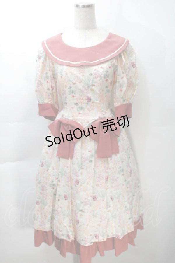 画像1: Victorian maiden / コーラルリーフドレス  オフｘピンク S-25-10-30-1005-CL-OP-AS-ZS (1)