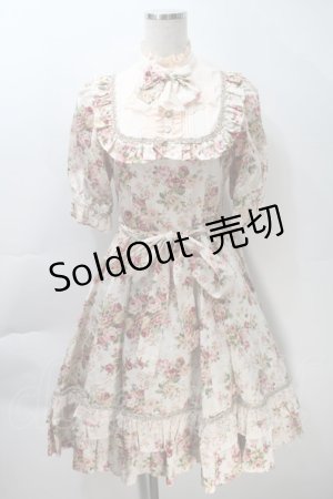 画像: Victorian maiden / ロココブーケクラシカルドールパフスリーブドレス  ロココピーチ S-25-10-30-1006-CL-OP-AS-ZS