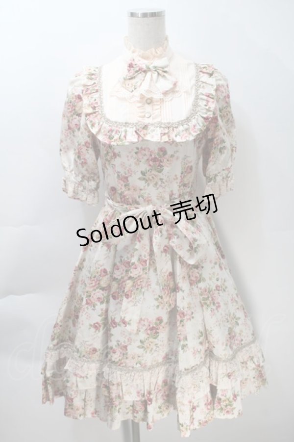 画像1: Victorian maiden / ロココブーケクラシカルドールパフスリーブドレス  ロココピーチ S-25-10-30-1006-CL-OP-AS-ZS (1)