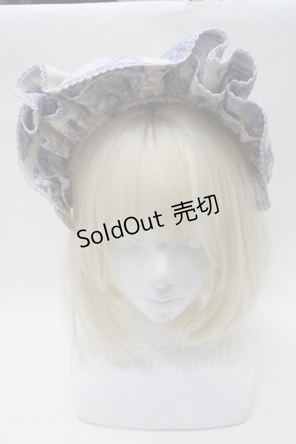 画像2: Victorian maiden / Lazy afternoonフリルカチューシャ  オフｘブルー S-25-10-30-1001-CL-AC-AS-ZS (2)