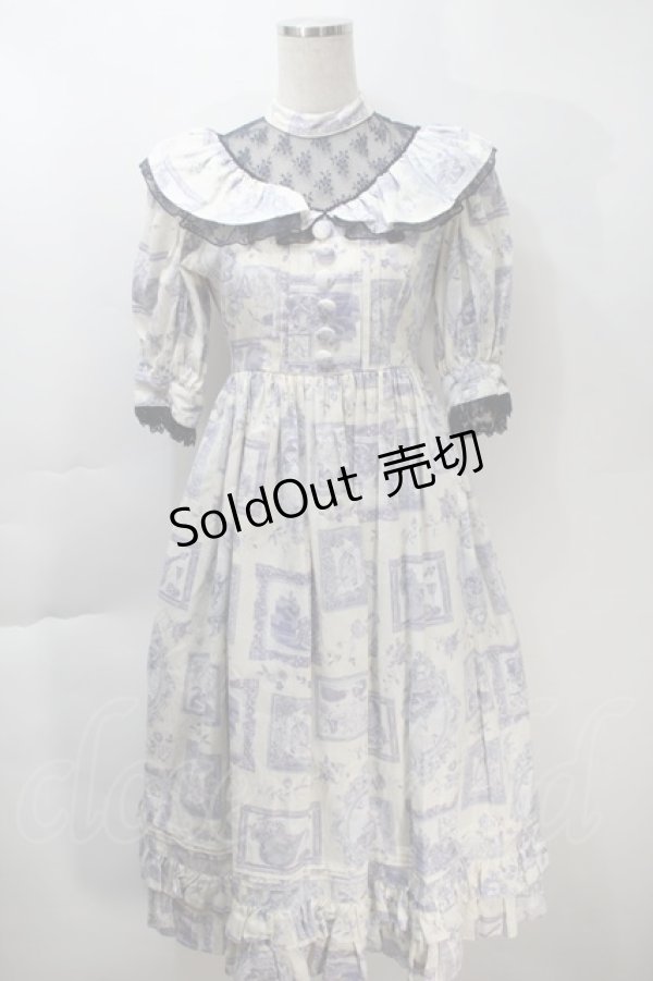 画像1: Victorian maiden / Lazy afternoonドールドレス  オフｘブルー S-25-10-30-1008-CL-OP-AS-ZS (1)