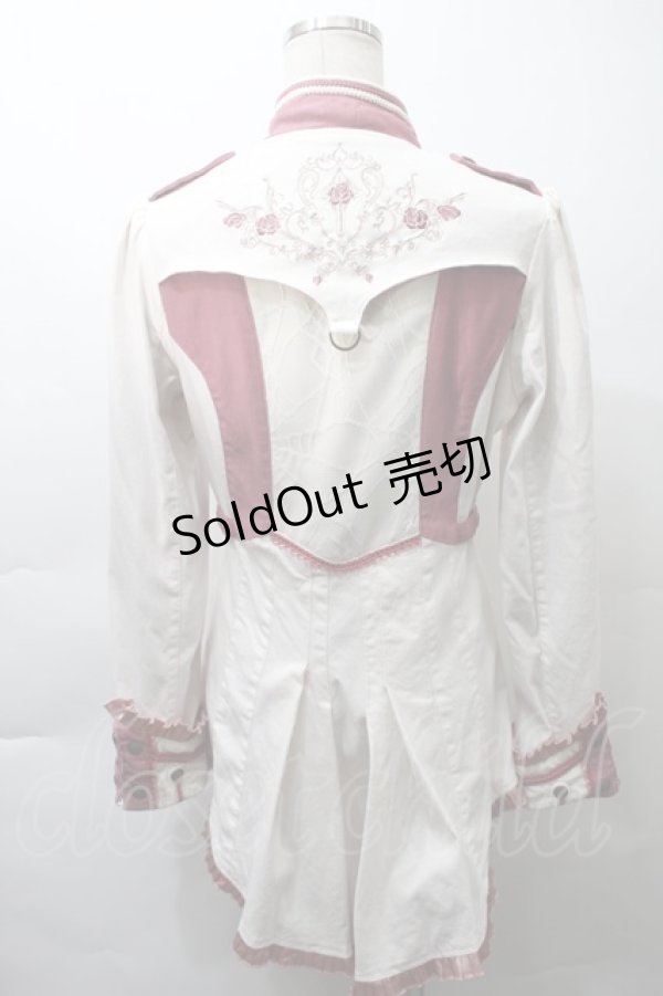 画像2: Ozz oneste / フロントZIPジャケット  白ｘピンク S-25-10-30-1003-OO-JA-AS-ZS (2)