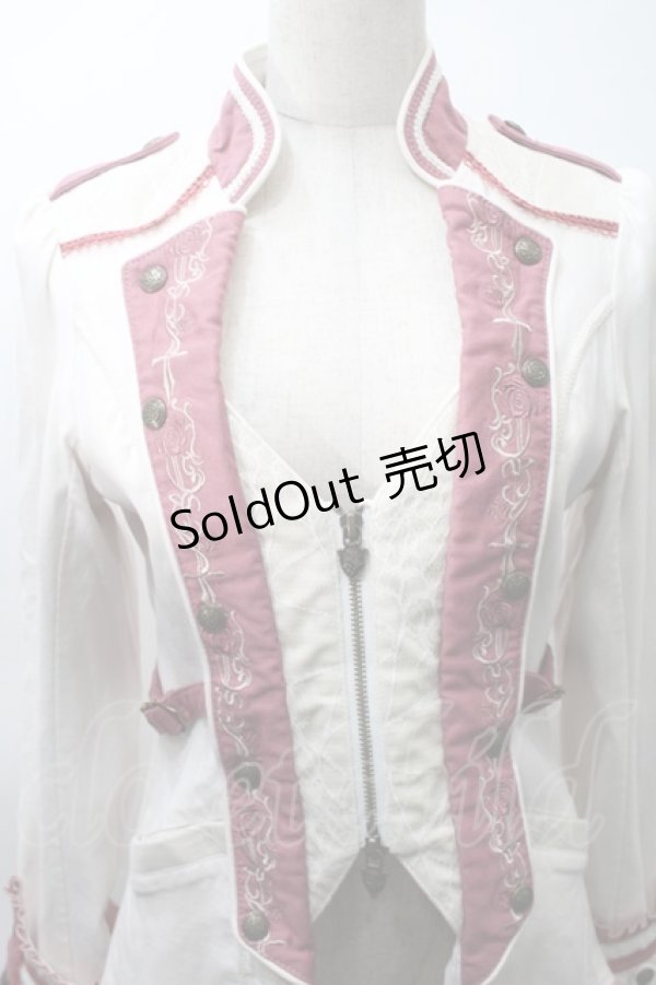 画像3: Ozz oneste / フロントZIPジャケット  白ｘピンク S-25-10-30-1003-OO-JA-AS-ZS (3)