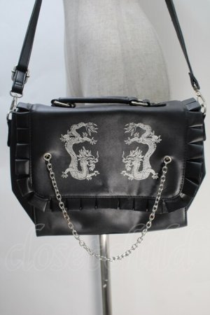 画像: Jamie エーエヌケー / ドラゴン刺 ショルダーバッグ  黒 S-25-10-30-009-LO-BG-HR-ZS