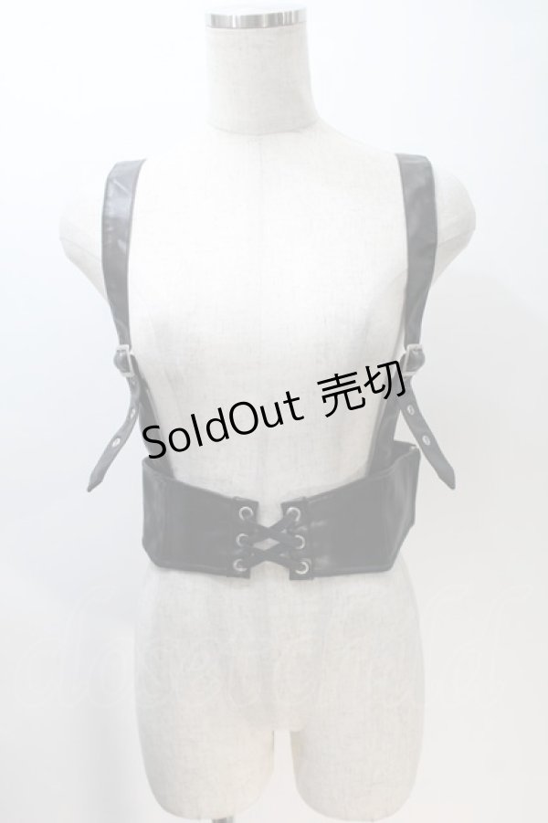 画像1: EATME / レースアップハーネスベルト  黒 S-25-10-30-010-LO-ZA-AS-ZS (1)