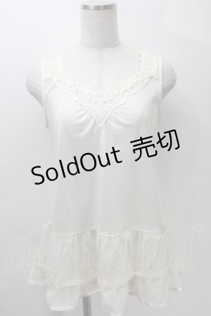 画像: axes femme / 裾チュールタンクトップ  キナリ S-25-10-30-011-AX-TO-HR-ZS