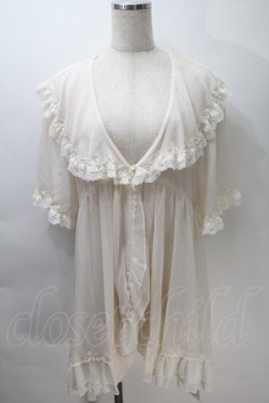 画像: axes femme / レース×チュール楊柳ガウン  オフ S-25-10-30-012-AX-TO-HR-ZS