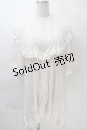 画像: axes femme / レース×チュール楊柳ガウン  オフ S-25-10-30-012-AX-TO-HR-ZS