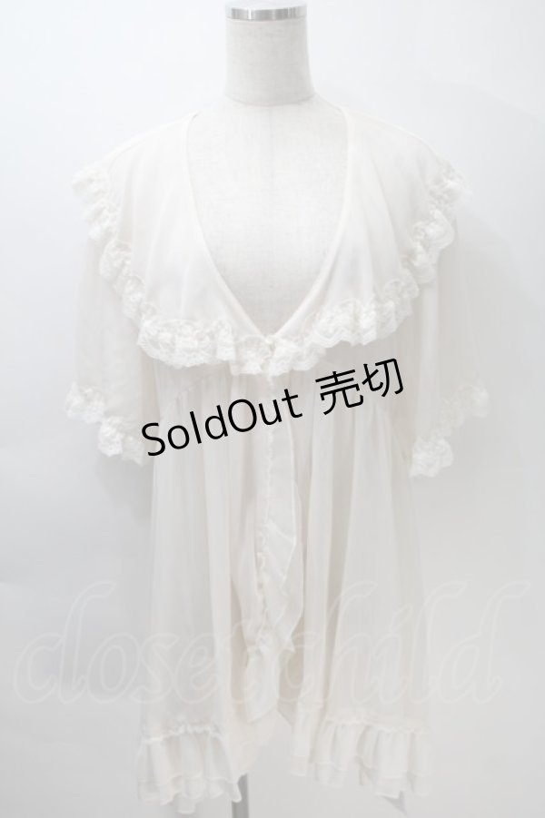 画像1: axes femme / レース×チュール楊柳ガウン  オフ S-25-10-30-012-AX-TO-HR-ZS (1)