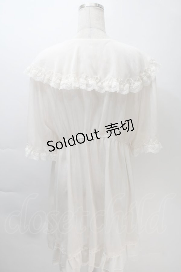 画像2: axes femme / レース×チュール楊柳ガウン  オフ S-25-10-30-012-AX-TO-HR-ZS (2)