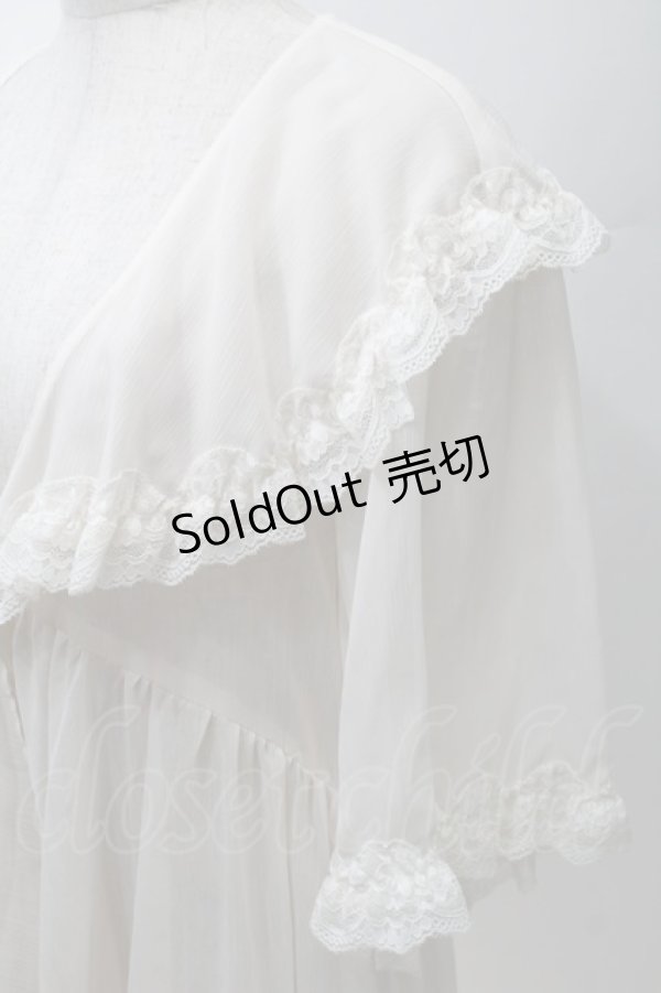 画像3: axes femme / レース×チュール楊柳ガウン  オフ S-25-10-30-012-AX-TO-HR-ZS (3)