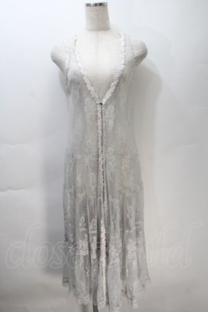 画像: axes femme / 総レースロングジレ  グレー S-25-10-30-013-AX-TO-HR-ZS