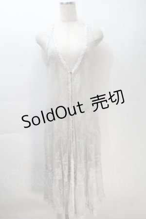 画像: axes femme / 総レースロングジレ  グレー S-25-10-30-013-AX-TO-HR-ZS