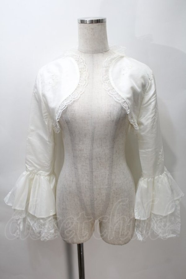 画像1: MARBLE / レース姫袖ボレロ  白 S-25-10-30-014-GO-TO-HR-ZS (1)