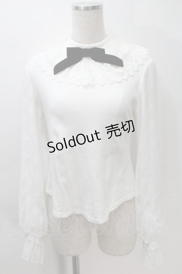 画像1: Angelic Pretty / Dollyレースカラーカットソー  白 S-25-10-30-015-AP-TO-AS-ZS (1)