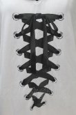 画像3: LISTEN FLAVOR / レースアップリボンセーラーワンピース  白ｘ黒 S-25-10-30-016-PU-OP-HR-ZS (3)